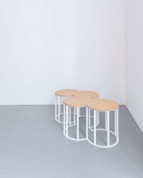 The series of modular OPSD Stools – similar to the Seascapes series – is made up of 'Open System Disks”...