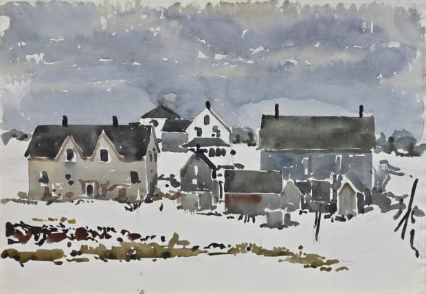 ALEX COLVILLE, Houses in Town, 1950's