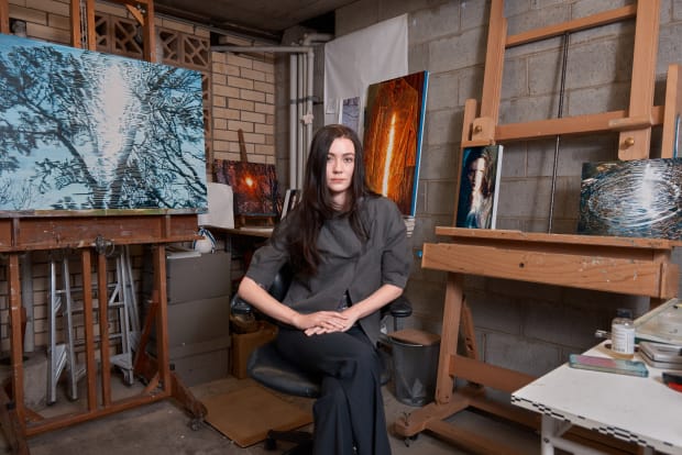 'When I see the glitter path and the visual monochromatic flatness of the ocean. I see it as extending up...