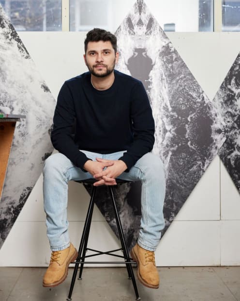 For the artist, the patterns reference Rorschach cards, testing the viewer: a beautiful prism of babbling water, or an impediment...