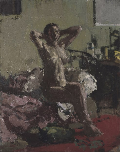 Walter Richard Sickert: Nude Reclining, La Coiffure, 1905, oil on canvas, 20 x 16 inches / 50.8 x 40.6 cm,...