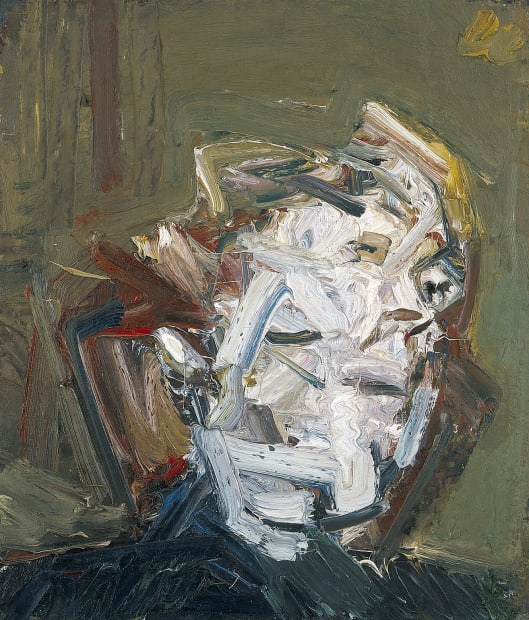 Frank Auerbach: Head of J.Y.M., 1974 , oil on board, 28 x 24 inches / 71.1 x 61 cm