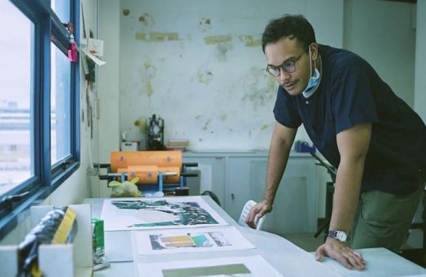 Also living in Singapore, Hilmi Johandi (b. 1987) often finds inspiration from found, archival materials of Singapore, extracting familiar motifs...