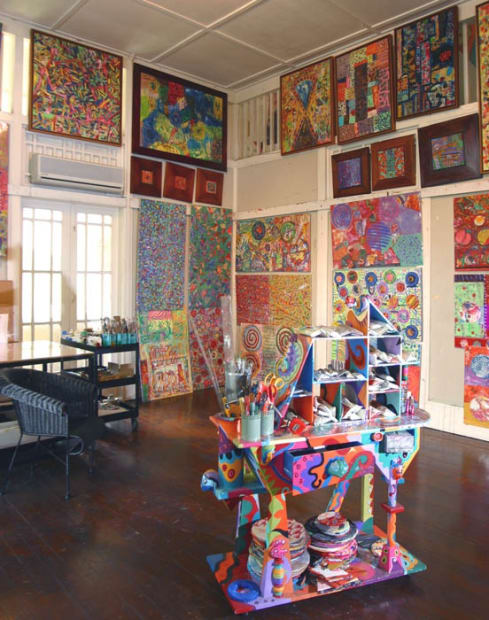 Singapore, Temenggong (2000 to 2004) Pacita's Studio in Singapore was idyllic, nestled away on the side of Mount Faber, surrounded...