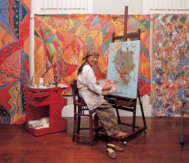 Singapore, Temenggong (2000 to 2004) Pacita's Studio in Singapore was idyllic, nestled away on the side of Mount Faber, surrounded...
