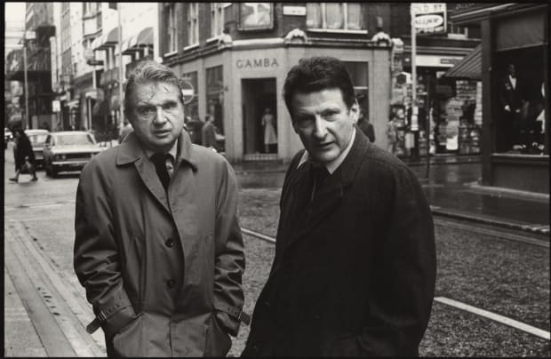 Harry Diamond, Francis Bacon and Lucian Freud outside the "French" Pub, London, 1973 (Vintage Print)