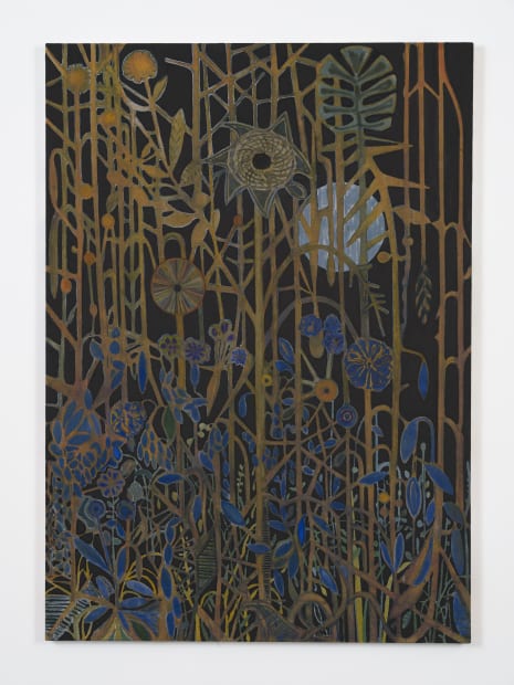 Sky Glabush 'Caged Lark,' 2020 Oil and sand on canvas 84 x 60 in 213.4 x 152.4 cm