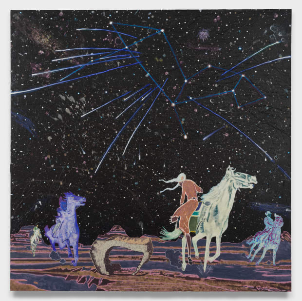 I have ideas as I’m carrying out the paintings. Afterwards, I’m kind of like everybody else. I start to see...