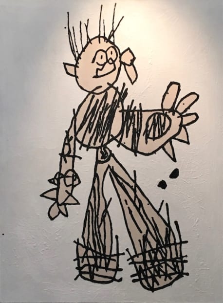 Zachary Armstrong, Self Portrait (Black and Raw on White Ground) - 2014