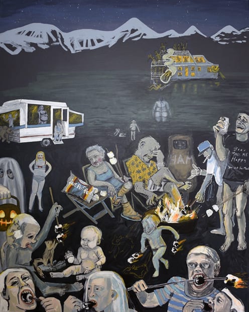 The paintings in Bringing Home Baby depict the meeting of innocent babyhood with prevailing, if idiosyncratic, culture. In each work,...