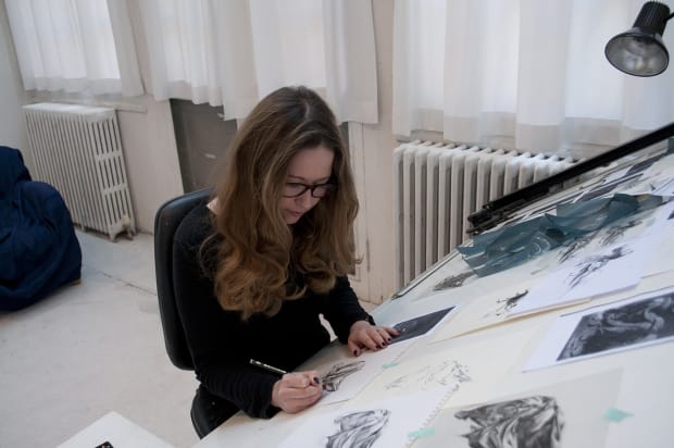 Museé Imaginaire is an ongoing series by British artist Ann-Marie JAMES made directly onto the pages of a first edition...