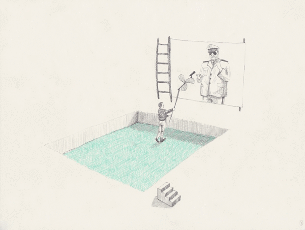 KM: To me the new context you create is one from your head, from your imagination, and you use drawing...