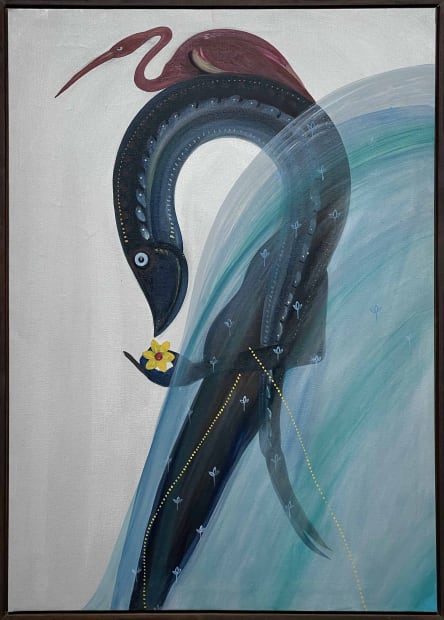 In some of Kajendran’s compositions, the human form itself appears almost to mutate, taking on animalistic features. These humanoid creatures...