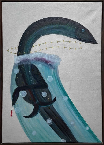 In some of Kajendran’s compositions, the human form itself appears almost to mutate, taking on animalistic features. These humanoid creatures...