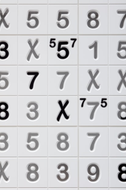 detail of sudoku artwork numbers