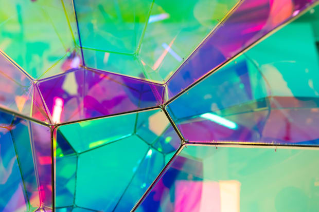 Tomás SARACENO Foam SB 82/45p 2024 Powder coated stainless steel, Iridescent Plexiglass, monofilament