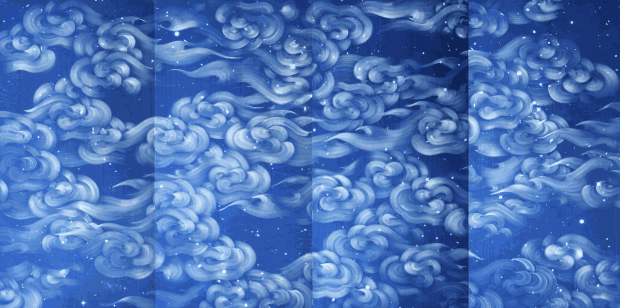 As the title of the painting series, “zenith” references the highest perceived point between the traveling arcs of stars and...