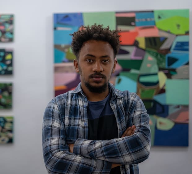Natnael Ashebir (b. 1995, Ethiopia) is a multidisciplinary visual artist working across painting, drawing, and photography. His work explores the...