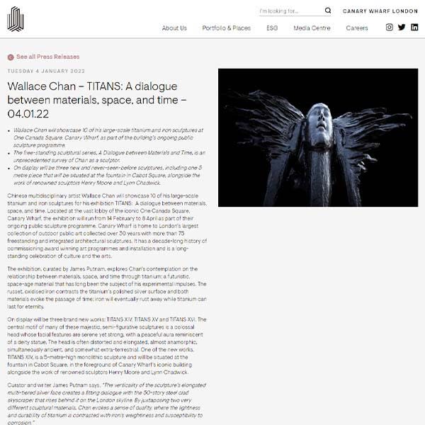 Canary Wharf, January 2022