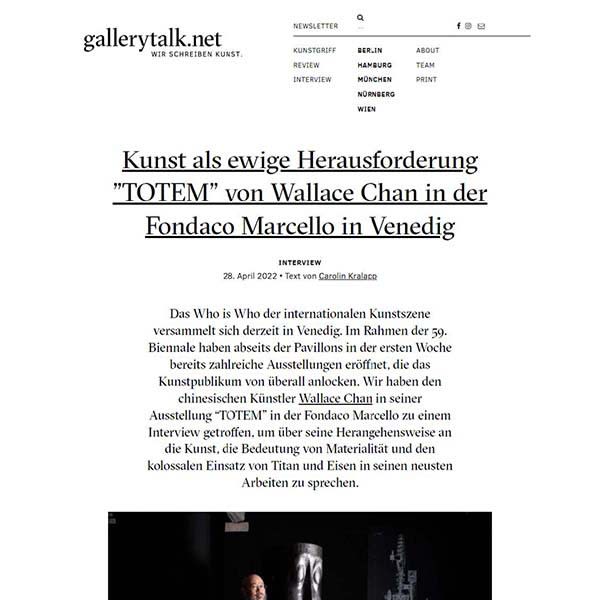 GalleryTalk.net, April 2022