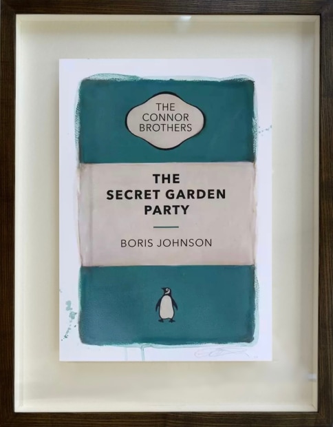 The Connor Brothers The Secret Garden Party - Teal, 2022 Hand embellished framed pigment print with silkscreen Framed Size: 23 x 18 in Framed Size: 58.4 x 45.7 cm
