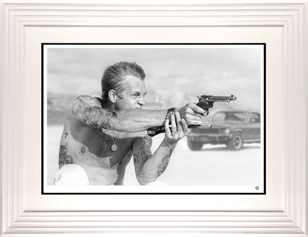 JJ Adams, Bullitt From A Gun B & W Tattoo - White Frame, 2022