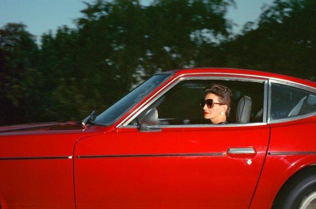 Andrew Bush, Woman wheeling down Sunset Boulevard at 34 mph in Beverly Hills on an afternoon in the summer of 1990