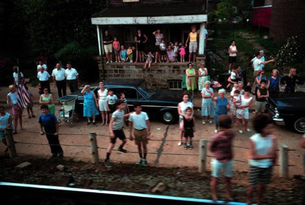 Paul Fusco RFK Funeral Train #2392 chromogenic print paper size: 20 x 24 inchesimage size: 15 x 22 inches