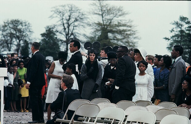 Howard L. Bingham Harry and Julie Belafonte at MLK's Funeral chromogenic print 26 x 36 inches