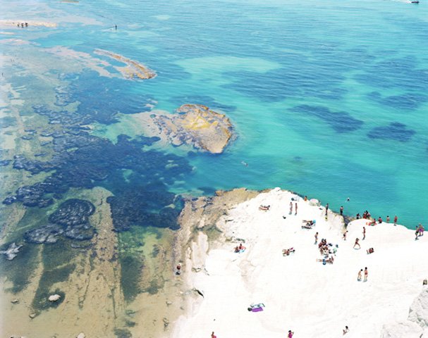 Massimo Vitali Scala dei Turchi Top Boat, Sicily (#3841) chromogenic print on diasec with inset back aluminum frame 72 x...