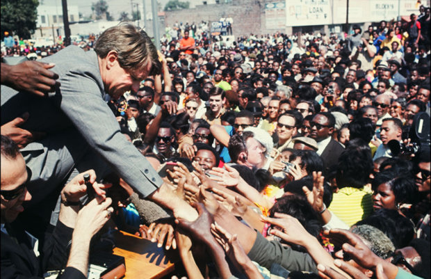 Howard L. Bingham Bobby Kennedy on the Presidential Campaign Trail, Watts, California chromogenic print 26 x 36 inches