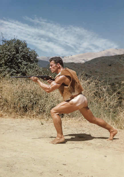 Bob Mizer, Bob Moore (in rawhide vest), Southern California, 1953