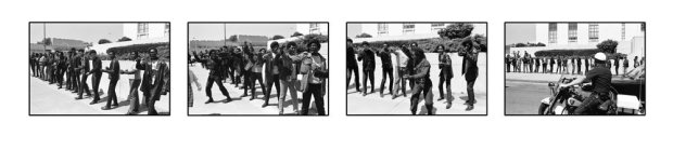 Howard L. Bingham Shootin' at the Pigs gelatin silver print 15 x 60 inches