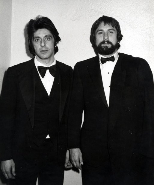 Ron Galella, Al Pacino and Robert DeNiro attend the party for Night of 100 Stars at the New York Hilton Hotel, New York, February 14, 1982