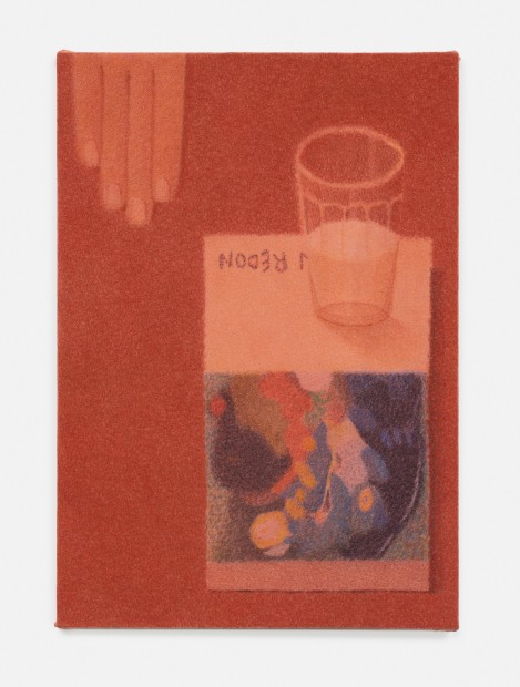 Johnny Izatt-Lowry, A hand, a glass and a book 5, 2023