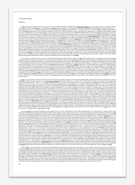 Case Simmons, Press Release Poem, 2000-2019