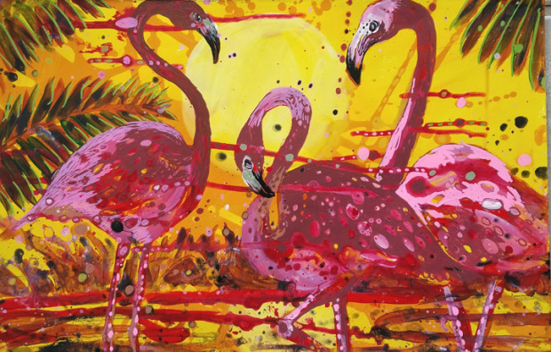E. Tilly Strauss, Flamingo Sunset, 2019