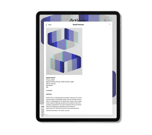 Fully integrated with the Artlogic platform