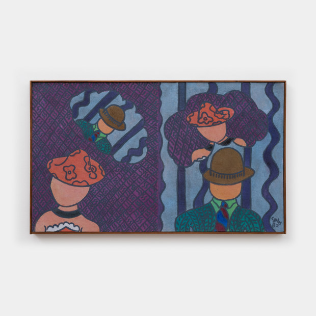 William N. Copley Untitled, 1982 acrylic on linen 25 x 42 inches 63.5 x 106.7 cm