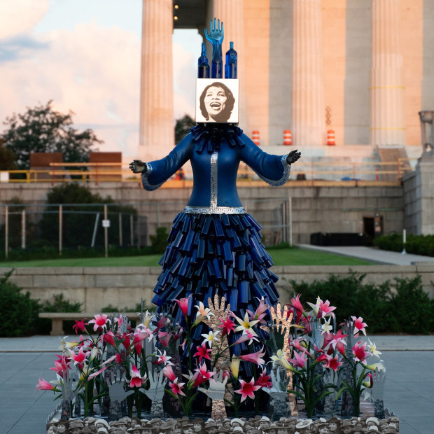 The palms of Blue Mother are adorned with blue nazar amulets, universally-recognized symbols that protect from the evil eye. With...