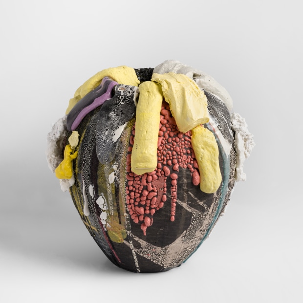 Brian Rochefort Untitled, 2023 ceramic, glaze, glass fragments 15 x 15 x 15 inches 38.1 x 38.1 x 38.1 cm