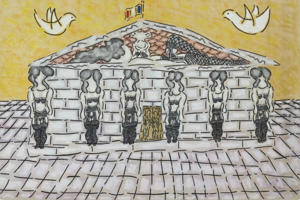 William N. Copley Tomb of the Unknown Whore (No. 2), 1965 acrylic on canvas 74 3/4 x 112 1/4 inches...