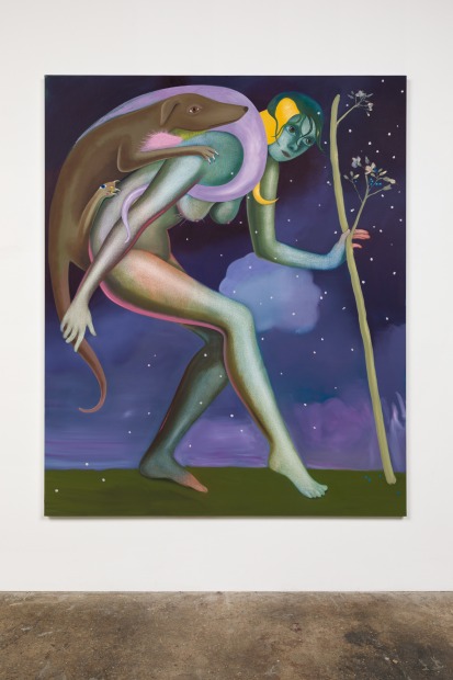 Anstis begins her process by drawing the figures and later removes all but the most necessary formal elements. Using close...