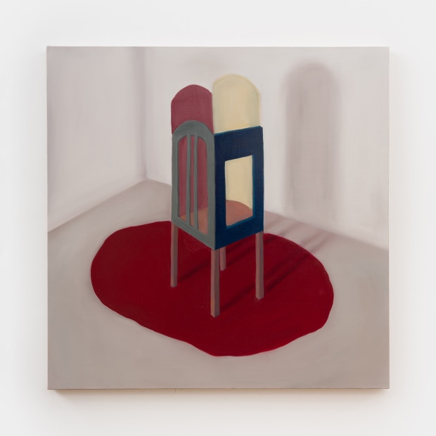 Lyn Liu A chair with four backs, 2024 oil on linen 40 x 40 inches 101.6 x 101.6 cm