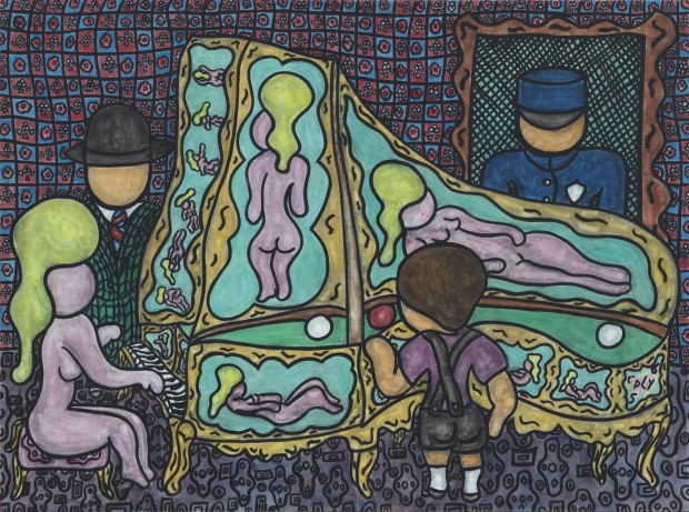 William N. Copley Small Sonata, 1965 oil on canvas 38 x 51 inches 96.5 x 129.5 cm