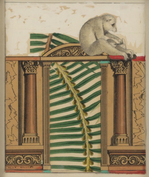 Max Ernst Singe, 1970 gouache, ink and collage on paper 7 1/4 x 6 inches 18.4 x 15.2 cm