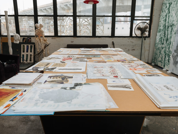 Certain works in oil and ink uncover Nares’ early representations of the human figure, which entirely disappeared from her paintings...