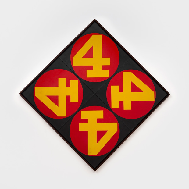 Robert Indiana The Big Four, 1963 oil on canvas 85 1/8 x 84 1/2 inches 216.2 x 214.6 cm