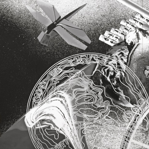 James Rosenquist Time Dust–Black Hole, 1992 oil and acrylic on canvas 84 x 420 inches 213.4 x 1066.8 cm