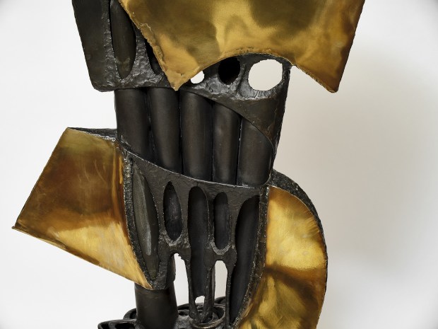 James Metcalf Athenea's Aegis, 1959 hammered and welded brass and iron 53 1/2 x 20 1/2 x 15 inches 136...